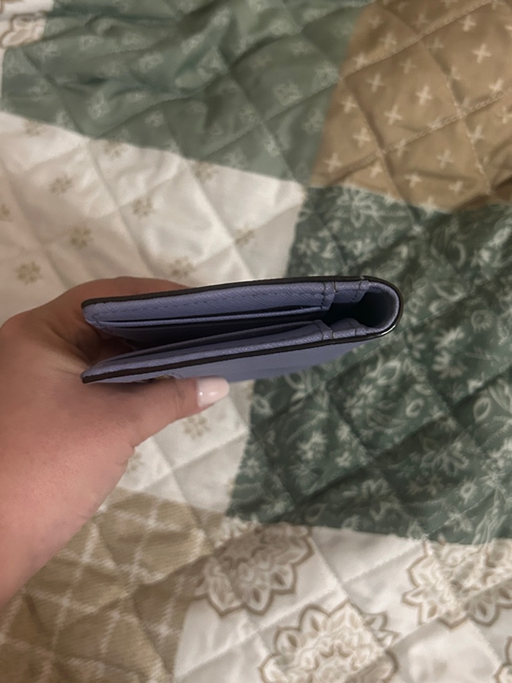 kate spade Lavender Saffiano Continental Wallet with Gold Plaque - Picture 6 of 7